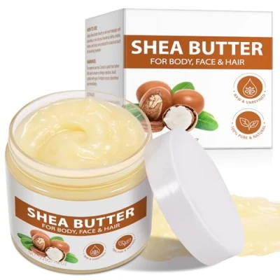 Abbildung von Sheabutter 220g, Shea Butter Creme Rein und Natürlich, Unraffiniert, Vegan für Alle Hauttypen, Haare, Körperbutter