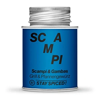Abbildung von STAY SPICED ! Barbecue for Champions I Scampi &amp; Gambas Köstliches Grillgewürze für Meeresfrüchte Verpackt in 170 ml Schraubdose