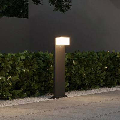 Abbildung von Trio Leuchten LED Außen Wegeleuchte Nestos 440969142, Aluminium Druckguss Anthrazit, Schirm Kunststoff Weiß, inkl. 13 Watt LED, Bewegungssensor