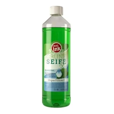 Abbildung von Green Soap Clean Ink 1 Liter Grüne Seife zur Hautreinigung während des Tätowierens, Vertrieb durch HAN SEN GmbH