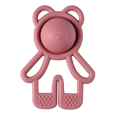 Abbildung von Nattou Beißring aus Silikon &quot;Pop it&quot;, Kleiner Bär als Greifling und Beißtier, BPA frei, Ca.11 cm, Silicon, Rosa