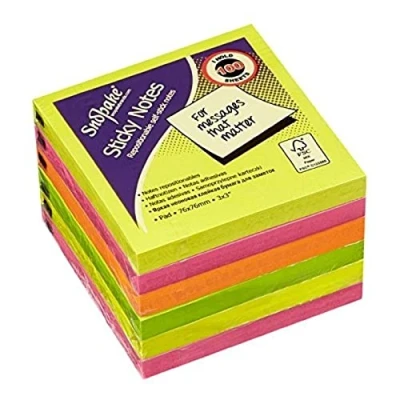 Abbildung von Snopake Haftnotizen 76x76 mm 6 Blöcke à 100 Blatt Neon