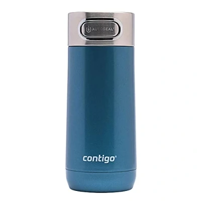 Abbildung von Contigo Luxe Autoseal Thermobecher, Edelstahl Reisebecher, Isolierflasche, auslaufsicherer Becher, spülmaschinenfest, Kaffeebecher mit Easy Clean Deckel BPA frei; Cornflower, 360 ml