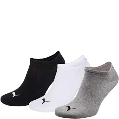 Abbildung von Puma Unisex Invisible Sneaker 3P Sportsocken für Kinder, Größe: 43 46, Weiss / grau schwarz