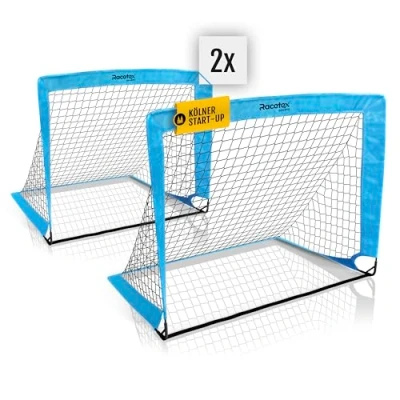 Abbildung von Racetex 2er Fußballtor Kinder Set Fußball Tore inkl. nützlicher Tasche zum Transportieren Version mit verstärkten Glasfaserstangen Fussballtore für den Garten oder Park