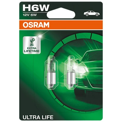 Abbildung von OSRAM ULTRA LIFE 64132ULT 02B Glühlampe, Blinkleuchte 12 6 H6W AUDI: TT Coupe, A4 B6 Avant, B5 Limousine, BMW: 5 1 Schrägheck, 3 Touring