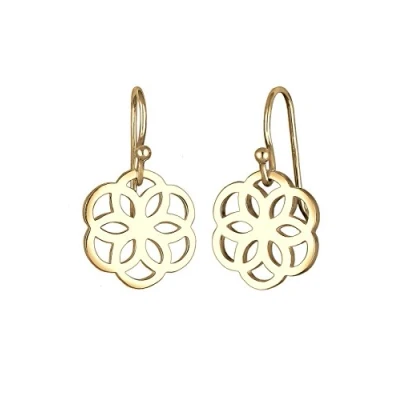 Abbildung von Elli Paar Ohrhänger Blume Ornament Cut Out Flower of Life Silber