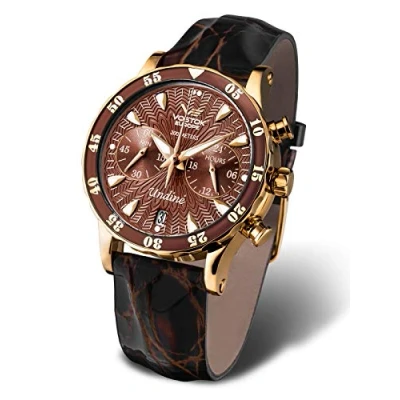 Abbildung von Vostok Europe Damen Analog Chronograph Uhr mit Leder Armband 515B569