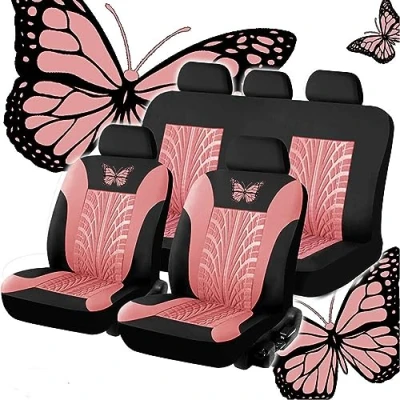 Abbildung von EGNIAN Leder Autositzbezüge Sets für Dacia Sandero Stepway 3.GEN 2.Gen 2012 2013 2014 2015 2016 2017 2018 2019 2020 2021 2022 2023 2025, Allwetter Wasserdicht, Bequem Sitzkissen Innenraum Zubehör