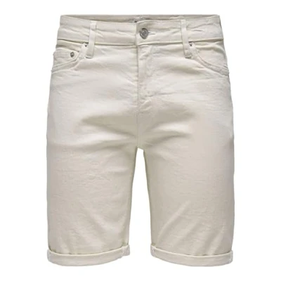 Abbildung von Only &amp; Sons Onsply Jeans Shorts, Herren, Größe: Medium, Ecru