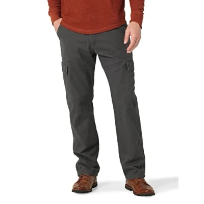 Abbildung von Wrangler Authentics Herren Cargohose mit Fleece gefüttert, Anthrazit Köper, 38W / 34L