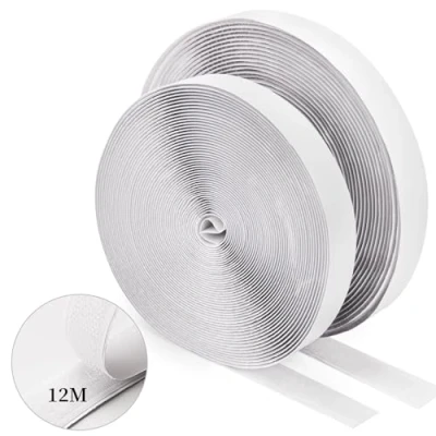 Abbildung von WISYOK Klettband Selbstklebend 12 Meter Extra Stark, Doppelseitiges Klettverschluss 20mm Breit, selbstklebend, Fliegengitter (Weiß)