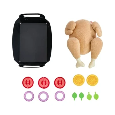 Abbildung von HABA Creative Play Brathähnchen Spielzeug Grillhähnchen aus Stoff zum Zerlegen Zubehör für Kinderküche &amp; Kaufladen 2012309001