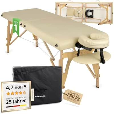 Abbildung von Habys Massageliege Sonia 2 Zonen Massagetisch Klappbar, Massagebank Ultralight