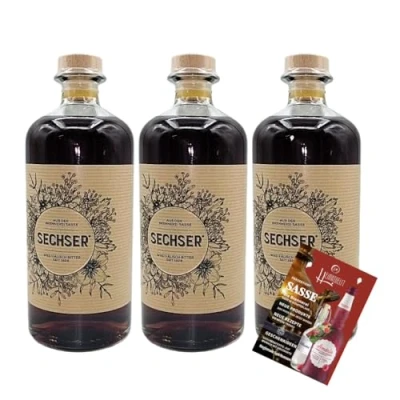 Abbildung von Sasse Sechser 700 ml 35% Vol. 3er Pack inkl. Drink Menue Rezept Broschüre