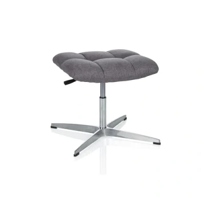 Abbildung von hjh Office 670934 Retro Hocker SARANTO Stoff Grau Home Sitzhocker höhenverstellbar