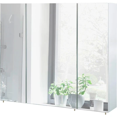 Abbildung von Schildmeyer Spiegelschrank &quot;Basic&quot;, Breite 90 cm, 3 türig, Glaseinlegeböden, Made in Germany