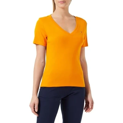 Abbildung von Tommy Hilfiger NEW SLIM CODY Tshirt basic, Damen, Größe: Small, Rich ochre