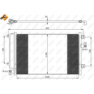 Abbildung von NRF EASY FIT 35942 Klimakondensator mit Trockner, Dichtring 15,5 Aluminium 528 FIAT: Multipla