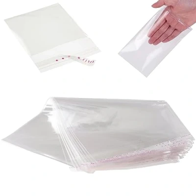 Abbildung von DIY 24H 87 Größen frei wählbar OPP Flachbeutel transparent selbstklebend Tüten Peel &amp; Seal Folientüten aus durchsichtigem Kunststoff Zellophan Hüllen (200 Stück, 26 x 36 cm)