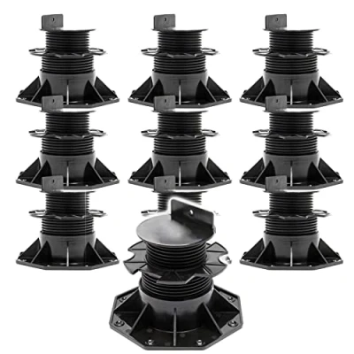 Abbildung von XPOtool Set 10x Stelzlager für Terrassen, 2700kg, 60 138mm, höhenverstellbare Stellfüße Terrassendielen, Platten und Planken