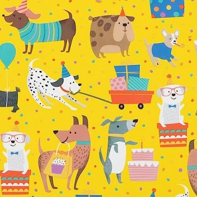 Abbildung von Star Geschenkpapier, Geschenkpapier Hunde mit Geschenken 70cm x 2m, Rolle