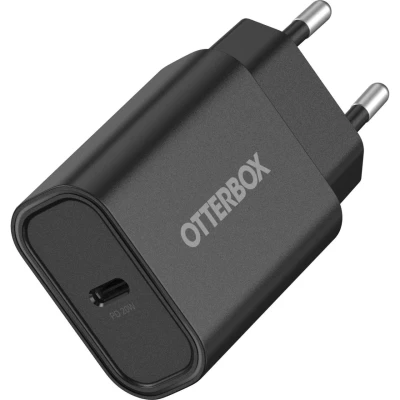 Abbildung von OtterBox Standard EU 20W USB C PD Ladegerät, Schnellade Funktion für Smartphone und Tablet, Sturzgeschützt Robust, Schwarz, Keine Einzelhandelsverpackung