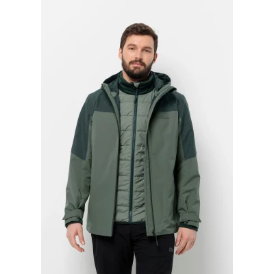 Abbildung von Jack Wolfskin Glaabach 3IN1 Hardshelljacke, Herren, Größe: Small, Black olive