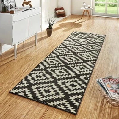 Abbildung von HANSE Home Läufer &quot;Nordic&quot;, rechteckig, Kurzflor, Raute, Teppich, Weich, Esszimmer, Kinderzimmer, Flur, Modern