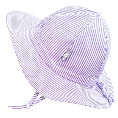Abbildung von Jan &amp; Jul Baby Sonnenhut für Mädchen mit Verstellbarem Kinnriemen (M: 6 24 Monate, Lila Streifen)