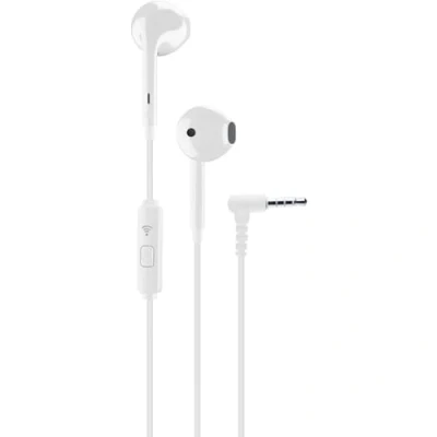 Abbildung von cellularline Voice Capsule Kapselkopfhörer mit Kabel und Mikrofon Klinke 3,5 mm Farbe Weiß