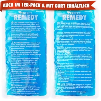 Abbildung von Perfect Remedy, Kühlpads für Verletzungen, Wiederverwendbarer Kühlpack &amp; Wärme Kompressen, Kühlpad Schmerzlinderung, Kühlpacks Gel Knie, Rücken, Hals, Knöchel, 2 Stück, Groß, Blau