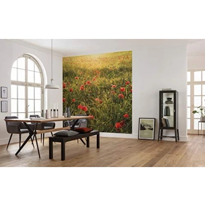 Abbildung von Komar Vliestapete &quot;Poppy World&quot;, 250x280 cm (Breite x Höhe), Wohnzimmer, Schlafzimmer