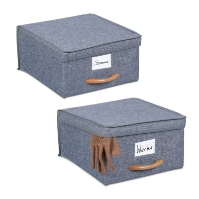 Abbildung von relaxdays Aufbewahrungsbox mit Deckel 2er Set