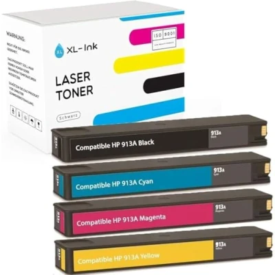 Abbildung von XL Ink Compatible with HP 913A Pack of 4 (CMYK: L0R95AE, F6T77AE, F6T78AE, F6T79AE