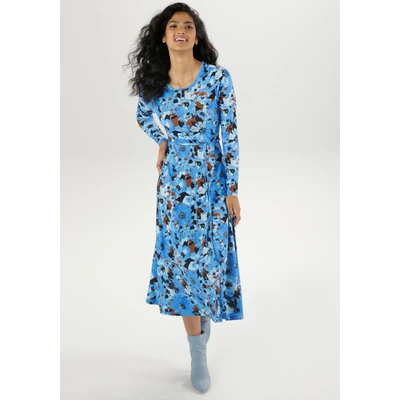 Abbildung von Aniston SELECTED Midikleid, (mit abnehmbarem Bindeband), mit dekorativen Ziernähten NEUE KOLLEKTION