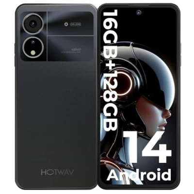Abbildung von HOTWAV NOTE12 2024 Smartphone Ohne Vertrag, Android 14 Octa Core 16GB+128GB/1TB Erweiterbar Handy 6.8&quot; HD+ Display 5160mAh Günstig, 48MP+16MP Kamera Dual SIM 4G Simlockfreie Handys