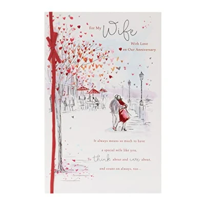 Abbildung von UK Greetings Hochzeitstagskarte für Frau wunderschönes Design