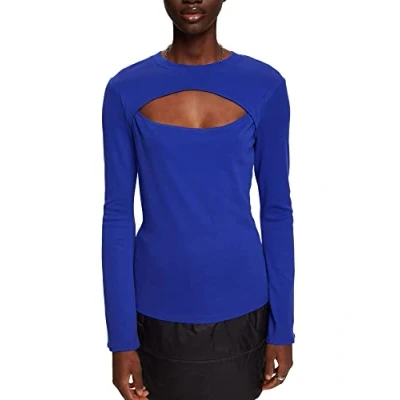 Abbildung von edc by Esprit MIT Cutoutdetail Langarmshirt, Damen, Größe: Large, Ink