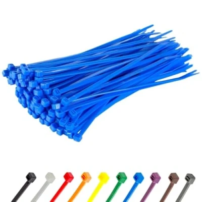Abbildung von Gocableties Kabelbinder 100 Stück Blau, 150 mm x 3,6 mit 18,2 kg Zugfestigkeit, kleine Größe, UV Beständig Set