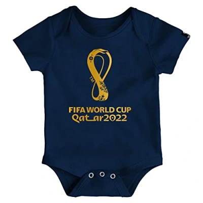 Abbildung von FIFA Unisex Baby Offizieller World Cup 2022 Logo Body Babystrampler, Navy, 12 Monate