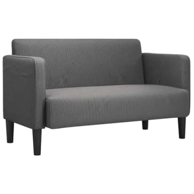 Abbildung von vidaXL Zweisitzer Sofa Dunkelgrau 109 cm Cordstoff, Zweiersofa, Sofa, gepolstertes 2 Sitzer Couch, Polstersofa, Lounge