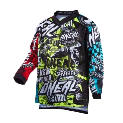 Abbildung von O&#039;NEAL Motocross Shirt langarm Kinder MX MTB Mountainbike Leichtes Material, ergonomischer Slim Fit Schnitt für perfekte Passform Element Youth Jersey Wild V.22 Multi M