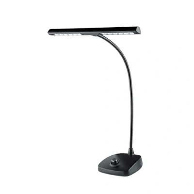 Abbildung von K&amp;M 12298 LED Pianoleuchte Schwarz 30 cm Lampenschirm 12 dimmbare LEDs mit Schwanenhals, 2500 Lux Helligkeit