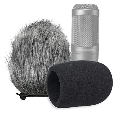 Abbildung von SUNMON Windschutzscheiben und Schaumstoffabdeckung, Innen Außen Mikrofon Windschutz für Audio Technica AT2020, AT2020USB, AT2020USB + AT2035, AT4040, AT2050 (2 Stück)
