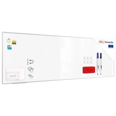 Abbildung von ALLboards Magnetisches Whiteboard 300x100cm Magnettafel mit Aluminiumrahmen Premium EXPO und Stifteablage, Weiß Magnetisch Tafel, Trocken Abwischbar, Wiederbeschreibbar Weißtafel