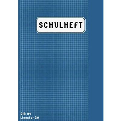 Abbildung von Lineatur 26 Din A4: Schulheft Kariert A4 Mit Rand 50 Blatt Matheheft Rechenheft Blau