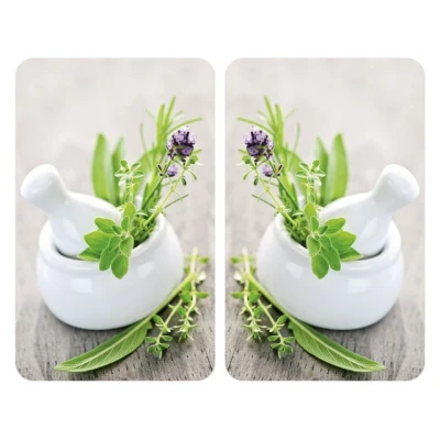 Abbildung von WENKO Herd Abdeckplatte &quot;Kräutergarten&quot;, (Set, 2 tlg.), kratzfest