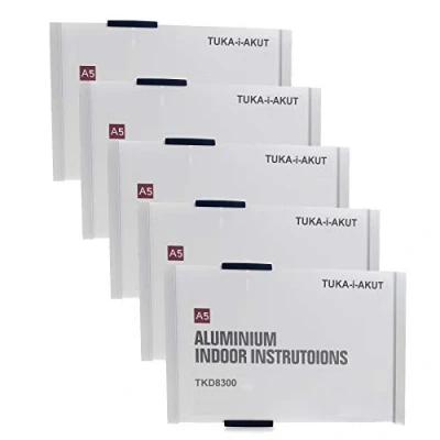Abbildung von TUKA i AKUT 5st. Büro Türschild A5, Aluminium und Acryl Abdeckung, Büroschild zum selbst beschriften für schild 210 mm x 149 mm, Infoschild Wandmontage Anschrauben/Ankleben, TKD8300 A5 5x