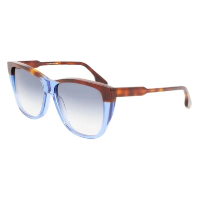 Abbildung von Victoria Beckham Damen VB639S 418 Sonnenbrillen Plastik Havanna Blau Cat Eye Photochromatisch